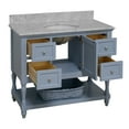 thumbnail image 4 of Beverly 42" Bathroom Vanity with Powder Blue Cabinet and Carrara Marble Top, 4 of 6