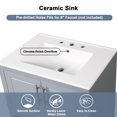thumbnail image 4 of EUROCO 30" Bathroom Vanity with Sink, Multi-functional Bathroom Cabinet with Doors，shelf and Drawers, Solid Frame, Grey, 4 of 9
