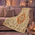 thumbnail image 6 of Vintage Persian Medallion Artwork Pattern Autumn, Festive Holiday Scene, Warm Flannel Blanket for Living Room and Family Room, Art Lovers Thanksgiving Gift, Festive Home Decor, 6 of 9