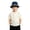 Black, variant on Unisex Kids Fedora Hat Breathable Polyester Jazz Cap Autumn Beach Travel with Adjustable Strap Khaki One Size