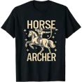 thumbnail image 1 of T-Shirt Rétro pour Amateur de Chevaux avec Arc, Tir à l'Arc Monté, Cheval Archer, 1 of 4