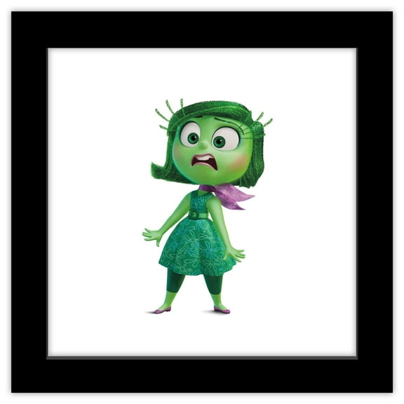 Gallery Pops Disney Inside Out 2 - Disgust Character Wall Art, Black Framed Version, 12" x 12"