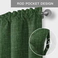 thumbnail image 6 of Dark Green Burlap Texture Farmhouse Short Window Curtain Valances, Farmhouse Vintage Green Rod Pocket Kitchen Valances for Living Room Bedroom Bathroom Cafe 42" x 18", 6 of 8