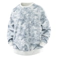 thumbnail image 4 of HOMADLES Mens Crewneck Sweatshirt Graphic Big and Tall Print Pullover Tops Stretch Soft Casual Sweatshirts Blue Size L, 4 of 9