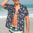 thumbnail image 5 of Lsque Christmas Village pattern Hawaiian Shirt for Men, Unisex Summer Beach Casual Short Sleeve Button Down Shirts-3X-Large, 5 of 9