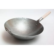 Craft Wok Big 16 Inches Hand Hammered Carbon Steel Wok with Round Bottom / 731W138
