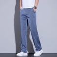 thumbnail image 2 of Kureaily Casual Pants Lightweight Breathable Stretch Straight Leg Trousers For Business Travel Comfortable Elastic Mens Casual Joggers Pants,34/(Blue), 2 of 5