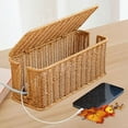 thumbnail image 5 of Sales Today Clearance Large Cable Management Box Handwoven Imitation Rattan Organizer Box Decorative Box Cable Organizer Box For Desk Management Box To Hide And Power Strip Office Craft Stationery, 5 of 7