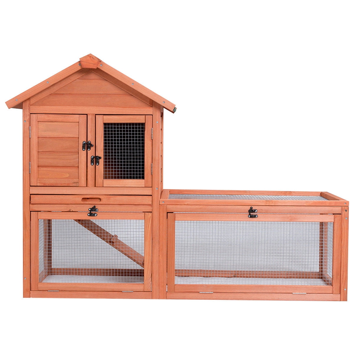 Danxee Rabbit Hutch Chicken Coop Rabbit Bunny Cage Wood Small Animals House for Outdoor Garden Backyard Use