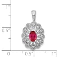 thumbnail image 4 of Diamond2Deal 14K White Gold 1/6ct. Diamond and .70 Ruby Fancy Pendant for Women, 4 of 4