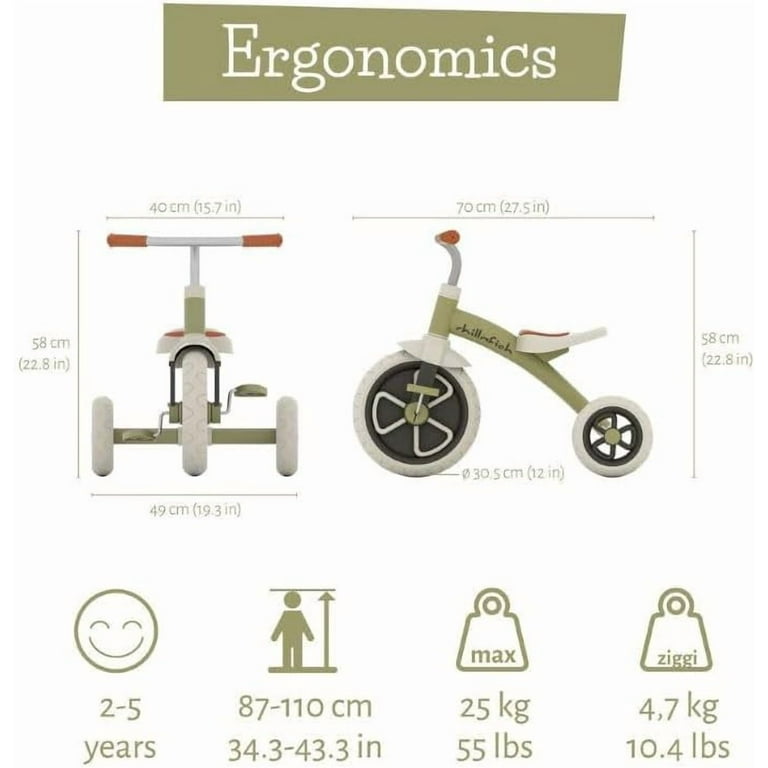 サイファ　チキ　SR＋ Chillafish Ziggi – Sturdy Tricycle with Carry Handle & 12