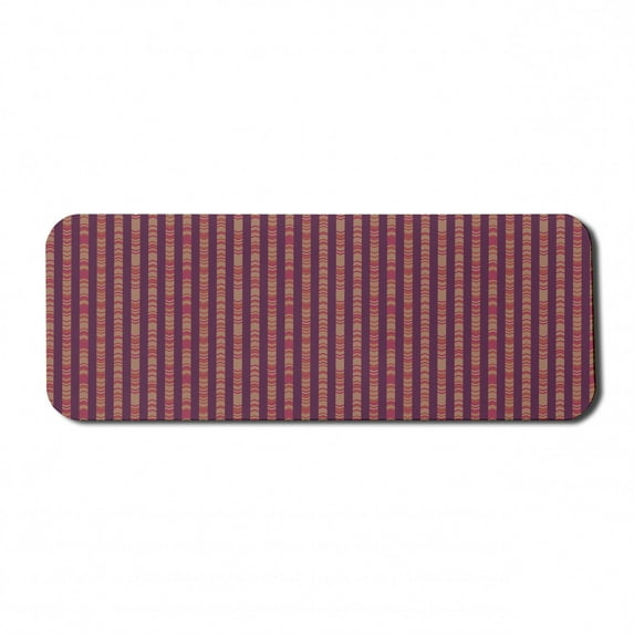 Abstract Computer Mouse Pad, Vintage Repeating Motif with Vertical Order Direction Pointers Pattern, Rectangle Non-Slip Rubber Mousepad Large, 31" x 12", Plum and Burnt Sienna, by Ambesonne