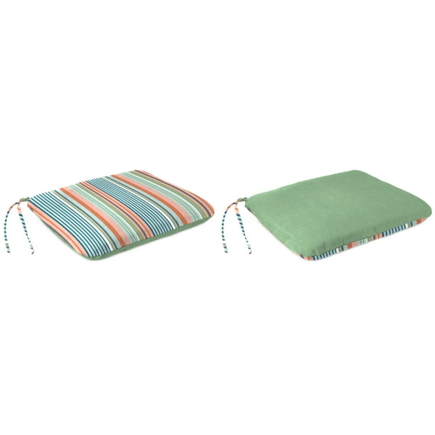 Mainstays Multi Stripe Reverse to Sage Green Universal Seat Pad Set