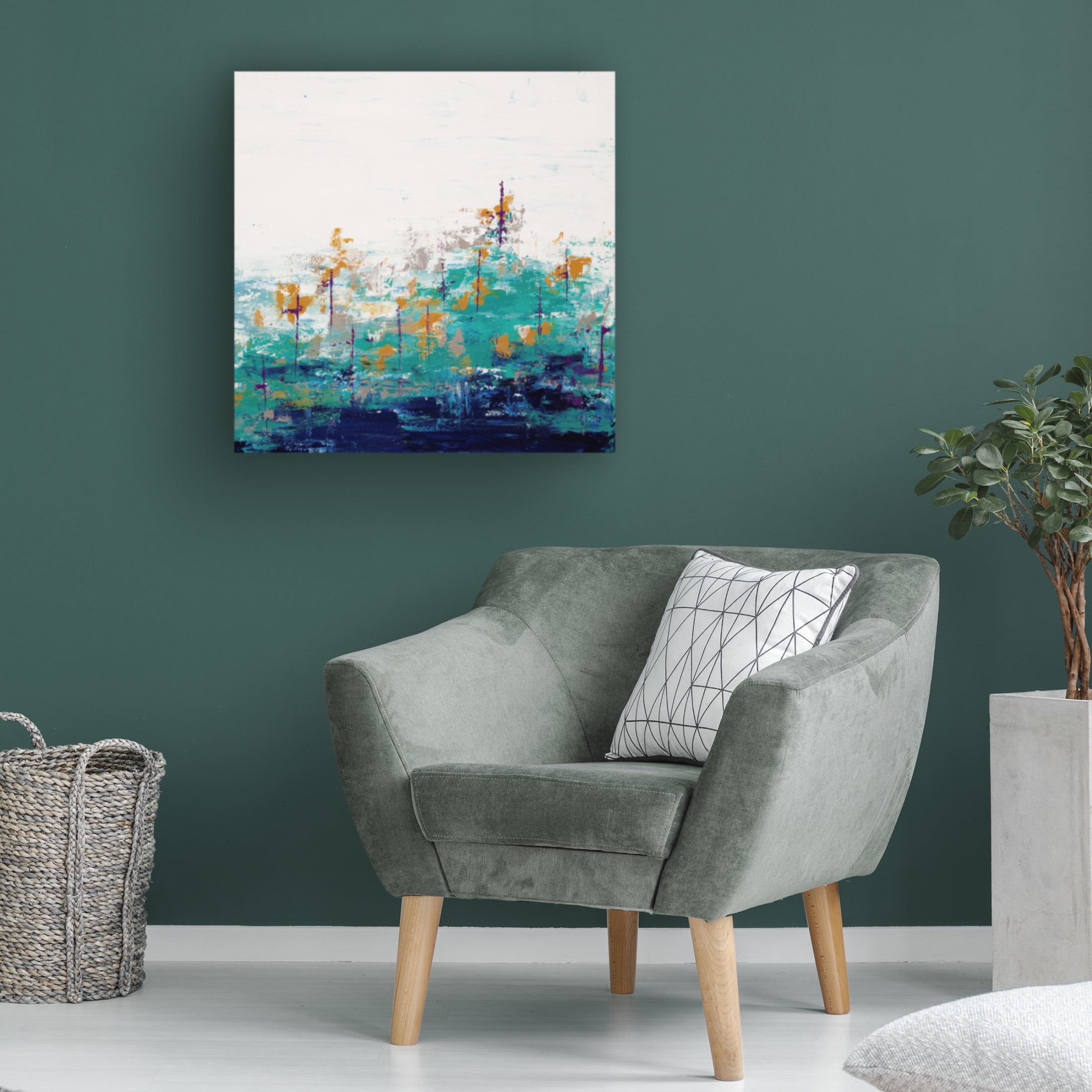 Canvas Wall Art - Hilary Winfield 'Blue Lake 14' Wall Art for Living Room, Bedroom, or Office Décor by Trademark Fine Art - 35 x 35 Inches