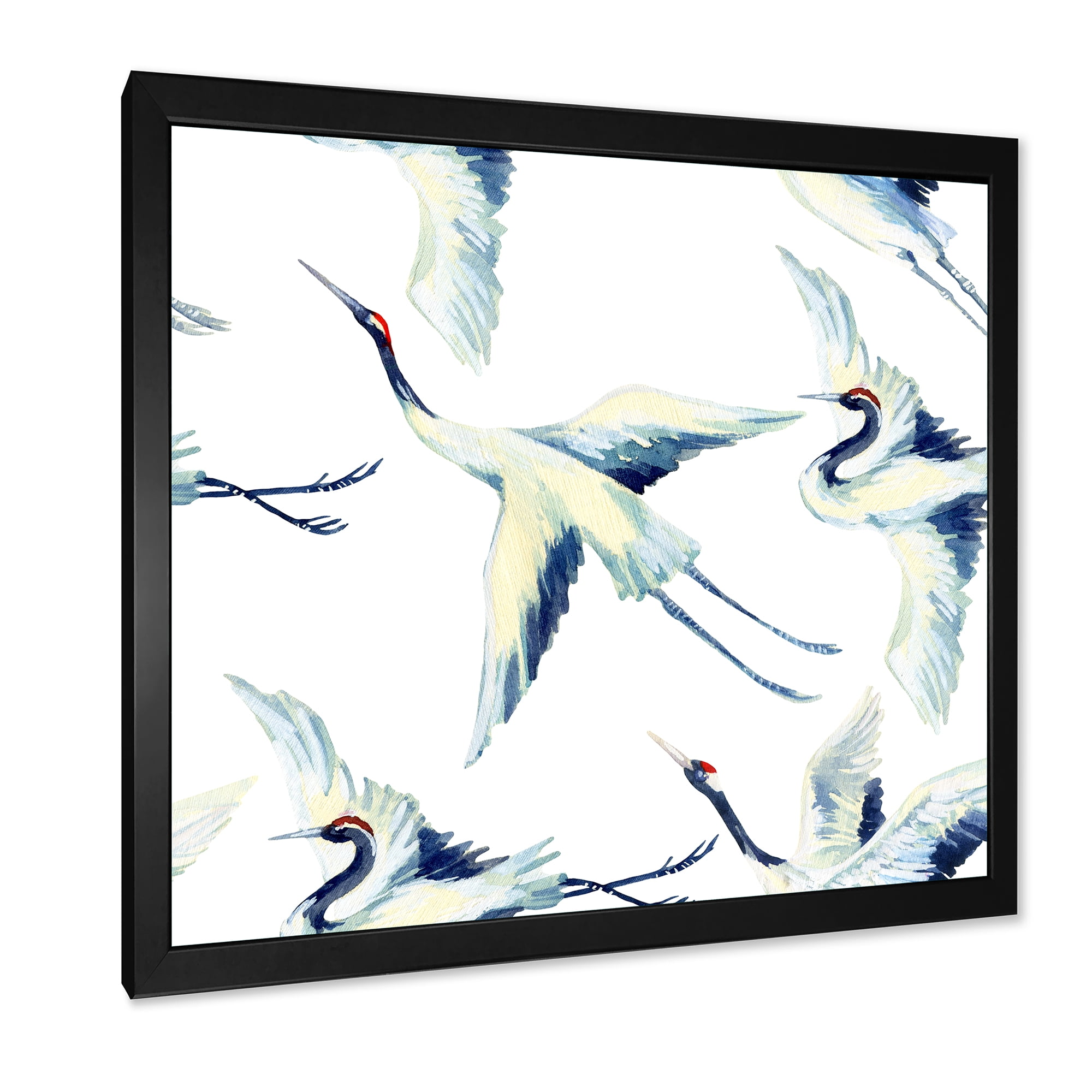 Designart 'Asian Crane Bird Impression I' Traditional Framed Art Print