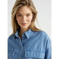 thumbnail image 4 of Scoop Women’s Denim Crop Shirt, Sizes XS-XXL, 4 of 5