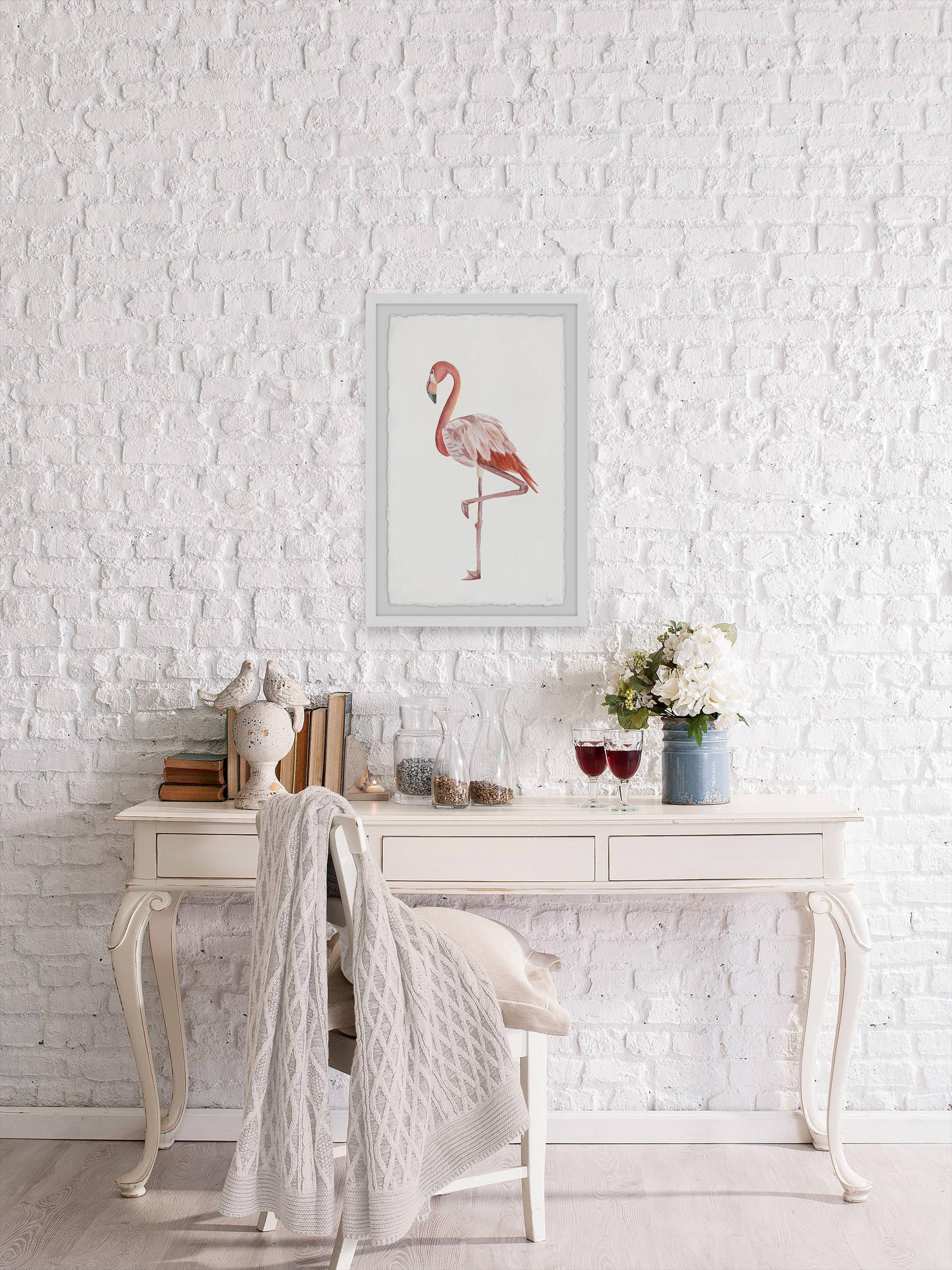 Parvez Taj Dashing Flamingo Stand Framed Wall Art