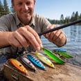 thumbnail image 4 of Sinking Metal Fishing Spoon Lure, Weedless Hard Bait with Single Hook for Bass Pike Trout Walleye, Blue Silver, 0.70 oz, 3.35 Inch, 4 of 5