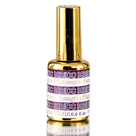 DND DC PLATINUM Gel Polish, Premium Gel Polish for Nails Containing Glitter - Sangria Platinum (182)