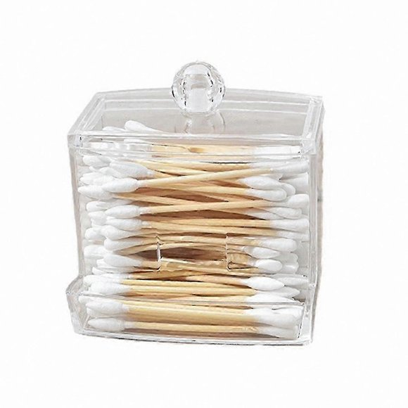 Transparent Dustproof Storage Box for Cotton Swabs and Toothpicks, Multi-Purpose Visible Organizer Container