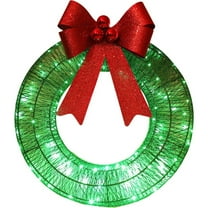 Metal Christmas Wreath Light Up Artificial Door Wreath LED Lights Christmas Wreath With Warm Lights Christmas Wreath