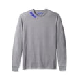 thumbnail image 2 of Daxton Premium Detroit Men Long Sleeves T Shirt Ultra Soft Medium Weight Cotton, HthGray Tee Royal Letters Large, 2 of 3