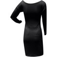 thumbnail image 4 of Mini vestido ajustado de manga larga con cuello en V sólido Sexy para mujer a la moda, 4 of 4