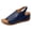 Dark Blue, variant on Orthopedic Wedges Gladiator Dressy Sandals for Women Ladies with Adjustable Back Strap Comfortable Peep Toe Arch Support Platform Chunky Walking Summer Shoes Black Size 8