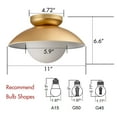 thumbnail image 7 of Claxy 11" Brass Dome Flush Mount Ceiling Light with Globe Milk Glass Shade, 7 of 7