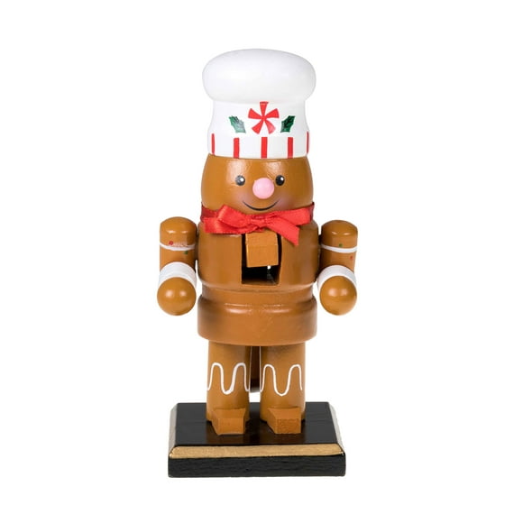 Clever Creations Gingerbread Man 6 Inch Traditional Wooden Nutcracker, Festive Christmas D Cor For Shelves And Tables