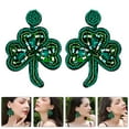 thumbnail image 3 of BESTOYARD-1 Pair 2025 St. Patrick's Day Earrings Novelty Drop Earrings Shamrock Dangling Earrings for Women, 3 of 7