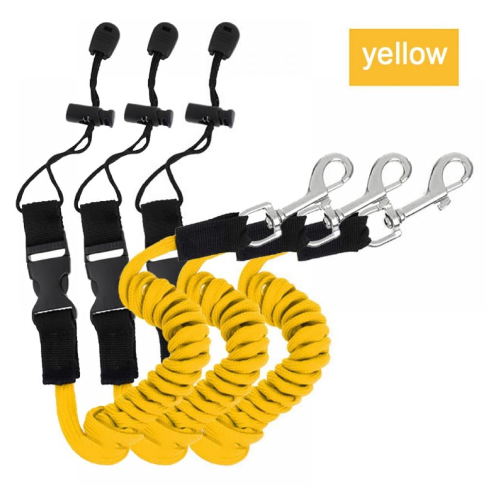 3 pcs Kayak Paddle Leash Kayak Adjustable Safety Paddle Leashes and Deck Mounted Clips with Hardware Universal Kayak Accessories 