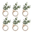 thumbnail image 1 of Servilleteros De Eucalipto, Reutilizables, 6 Uds., Servilleteros Con Cuentas De Madera Tejidas A Mano, Servilleteros De Granja Para Bodas, 1 of 7