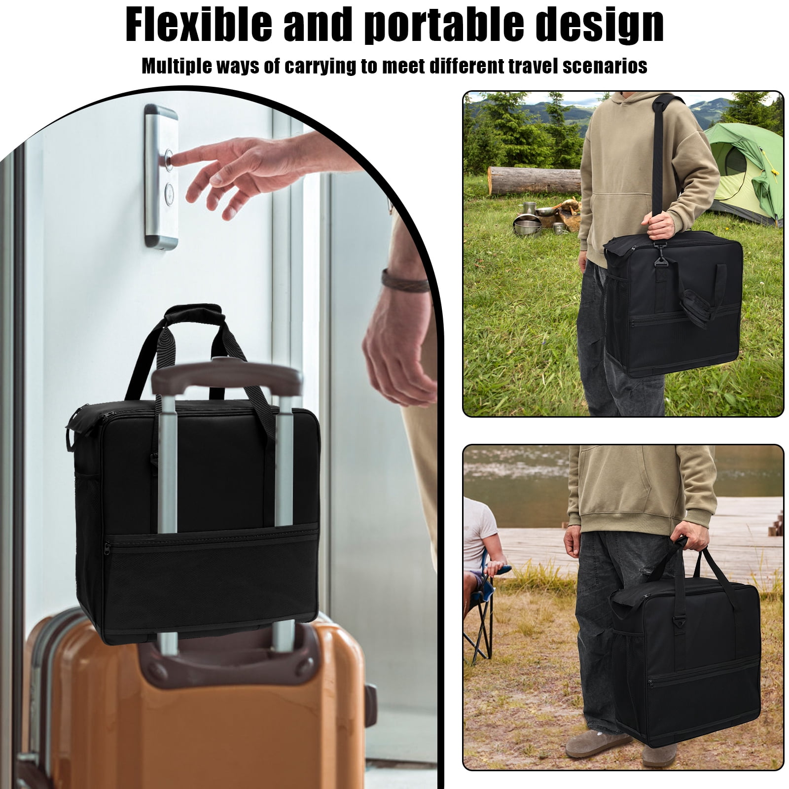 Machine Carrying Case Compatible with Ninja FS301 FS300 Portable Slushie Machine Travel Bag with Accessory Pocket Adjustable Shoulder Strap Front Opening Design