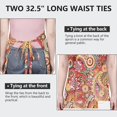 thumbnail image 6 of Red Pioneer Flower and Paisley Pattern Apron-Garden Aprons for Women with Pockets-Cotton Linen Waterproof Kitchen Cooking Gardening Aprons Adjustable for Kitchen,Cooking,BBQ and Salon 33x27 Inch, 6 of 7