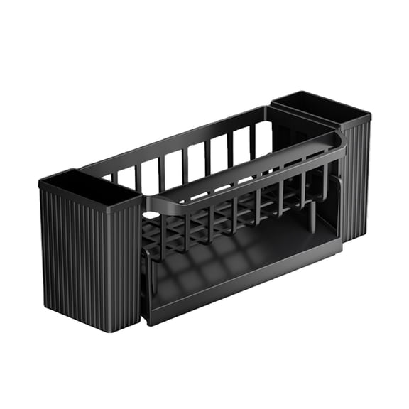Matoen Auto-Draining Sink Sponge Caddy Organizer with Tray - Kitchen Sink Brush Holder for Efficient Cleaning & Storage