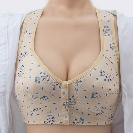 

Women s Print Front Closure Plus Size (S-3XL)Bra Soft Wirefree
