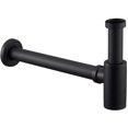 thumbnail image 1 of Adjustable Bathroom Basin Sink Waste Drain Kit, Wall Drainage, Matte Black, 1 of 7