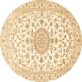 thumbnail image 1 of Ahgly Company Indoor Round Medallion Brown Traditional Area Rugs, 5' Round, 1 of 4