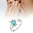 thumbnail image 2 of Oval Turtle Open Ring Elegant Stackable Jewelry Minimalist Fashion Statement for Women, 2 of 8