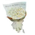 thumbnail image 6 of DIY Simulation Magnolia Flower Bouquet Home Decor Holiday Gift Exquisite Workmanship with Floral Wrapping Paper Floral Arrangement Handmade White Petals, 6 of 8