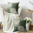 thumbnail image 3 of Sage Green Cream Grey Gray Pillow Covers 18X18 Inch Set of 2, Modern Dahlia Floral Print Decorative Throw Pillow Covers Outdoor Farmhouse Cushion Case for Home Couch Sofa Bed Decoration, 3 of 5