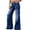Blue, variant on Fnooota Women's Wide Leg Jeans, Baggy Mid Rise Stretchy Casual Denim Pants with Pockets White Size M