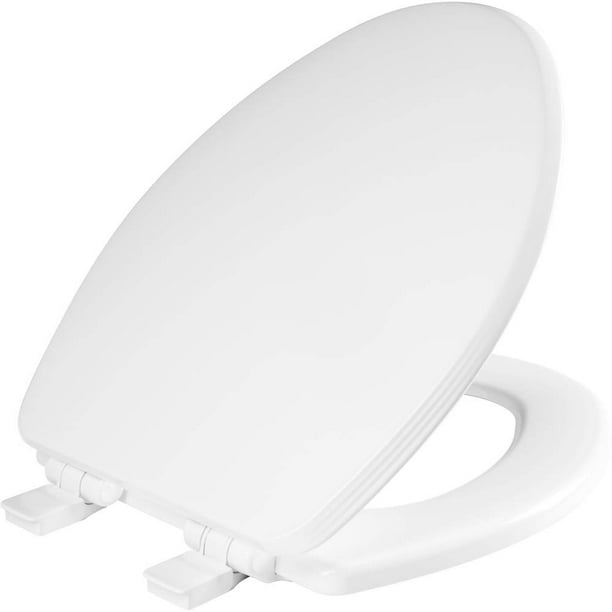 Asiento de inodoro Bemis Ashland, algodón, blanco, cierre lento, alargado
