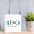 thumbnail image 6 of Zomyto 5"x5" Summer Beach Theme Wood Box Sign Beach Starfish Wooden Block Sign Desk Décor,Summer Beach Sign Decor, 6 of 6