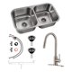 thumbnail image 1 of MEER Faucets by CNX Fregadero de Cocina de Doble Tina con Mezcladora Monomando y Kit de Instalación Tarja Doble para cocina (Gris), 1 of 14