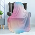 thumbnail image 4 of Pastel Soft Flannel Fleece Throw Blanket, Abstract Blurry Colors Composition Daydream Fantasy Miscellaneous, Cozy Plush for Indoor and Outdoor Use, 70" x 90", Aqua Peach Pink, by Ambesonne, 4 of 5