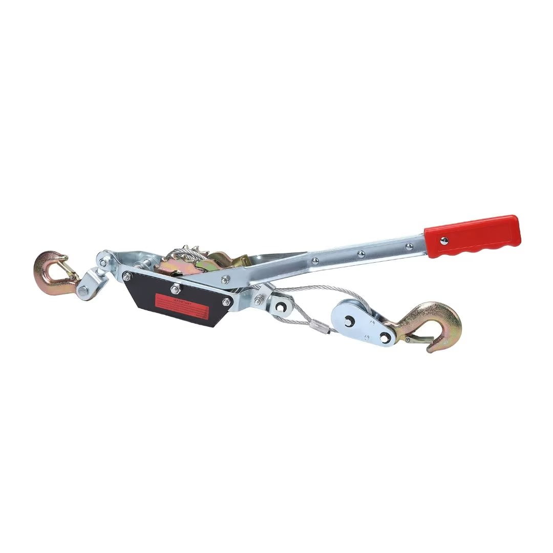 4 Ton Hand Ratchet Hoist Come a Long Pulley Cable System 2 Hook 2 Gear  Power Puller Winch (Triple Bolted Metal Shield Box)