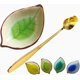 thumbnail image 1 of Coffee Spoon and Rest for Coffee Bar Accessories, Ice Cracks Leaf Small Spoon Rest for Coffee Station, Tea Spoon Rest Tea Spoon Holder Teaspoon R, 1 of 5