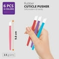 thumbnail image 3 of Rubber Cuticle Pusher - Pack of 6 - Plastic Handle Tipped Nail Art and Cleaner Tools for Men and Women - Six Colors, 3 of 5